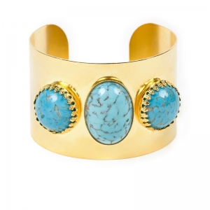 bracelet manchette turquoise